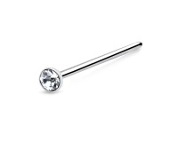 1.8mm Bezel Stone Silver Straight Nose Stud NSKA-56